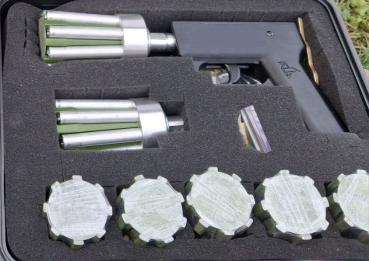 Netzwerfer mit 7 Kartuschen