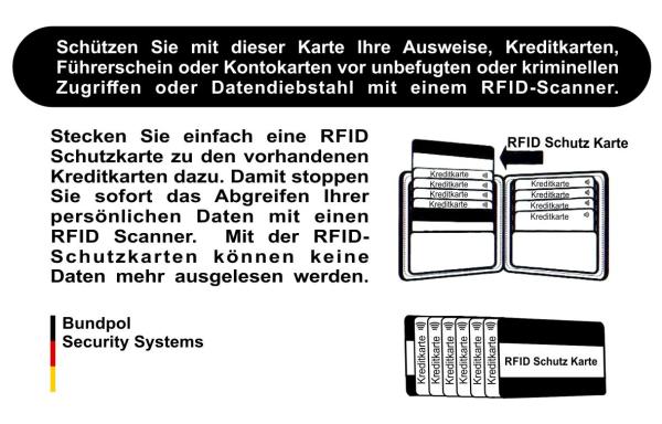 RFID Protect Karte Rückseite